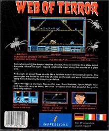 Box back cover for Web Of Terror on the Commodore Amiga.
